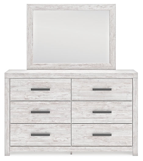 Cayboni Twin Panel Bed with Mirrored Dresser, Chest and 2 Nightstands