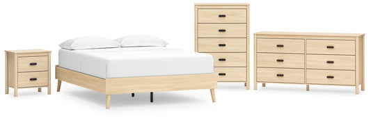 Cabinella Queen Platform Bed with Dresser, Chest and Nightstand