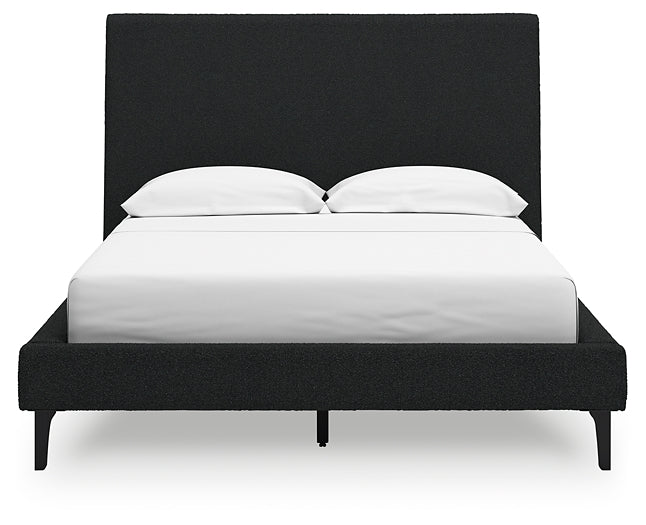 Cadmori Full Upholstered Bed with Mirrored Dresser and 2 Nightstands