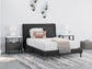 Cadmori Full Upholstered Bed with Mirrored Dresser, Chest and Nightstand